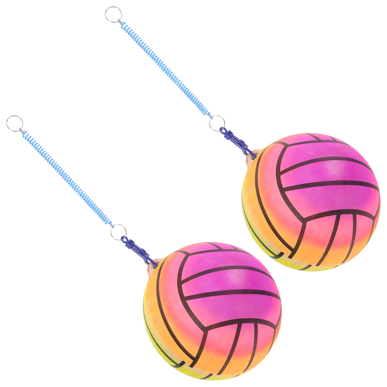 2 Pcs Pvc Inflatable Volleyball Keychains for Team Sports Playground Outdoor Balls Kickball Bouncy Kids Jump