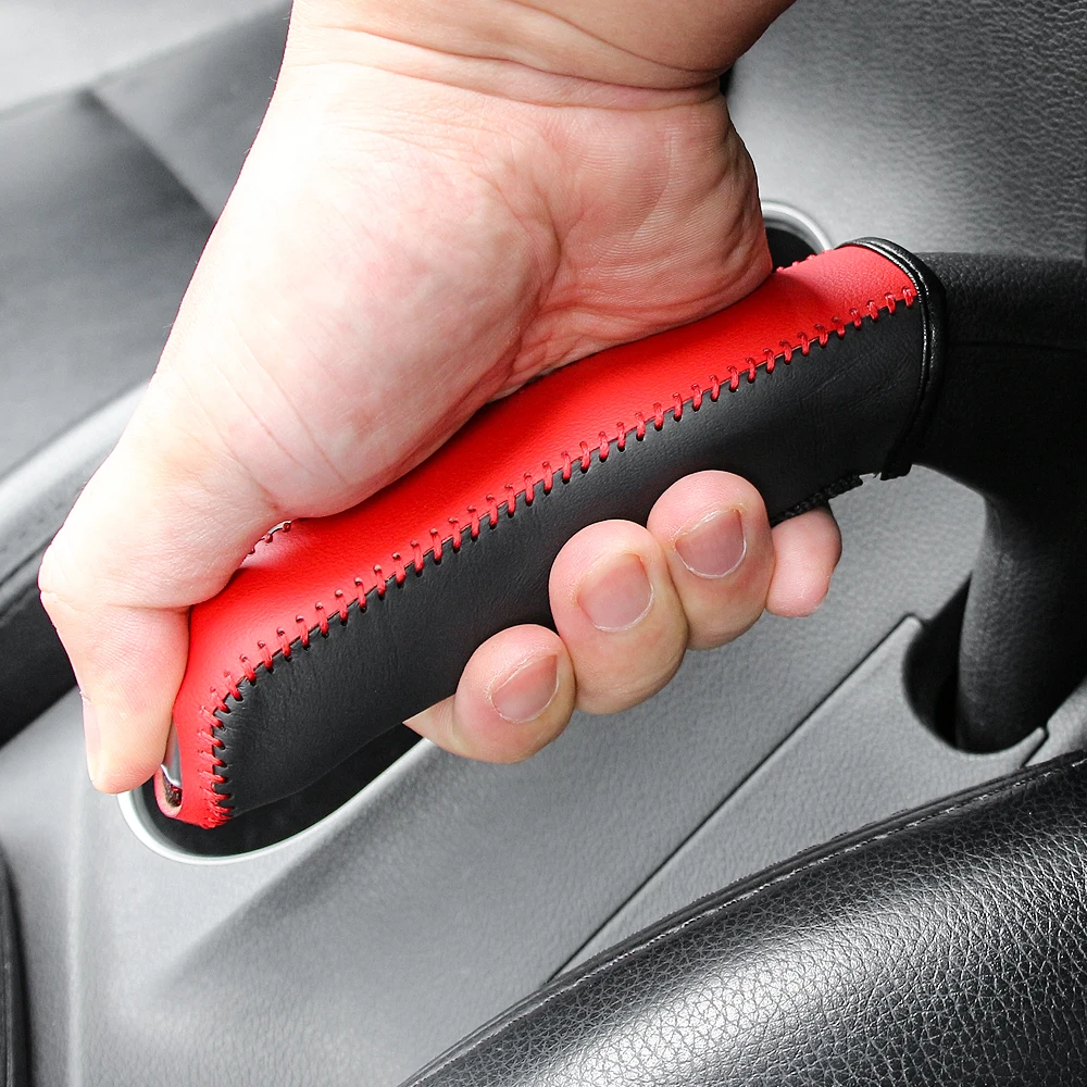 Car Handbrake Cover Handbrake Sleeve Leather Cover Anti-Slip Multicolored Parking Hand Brake Sleeve