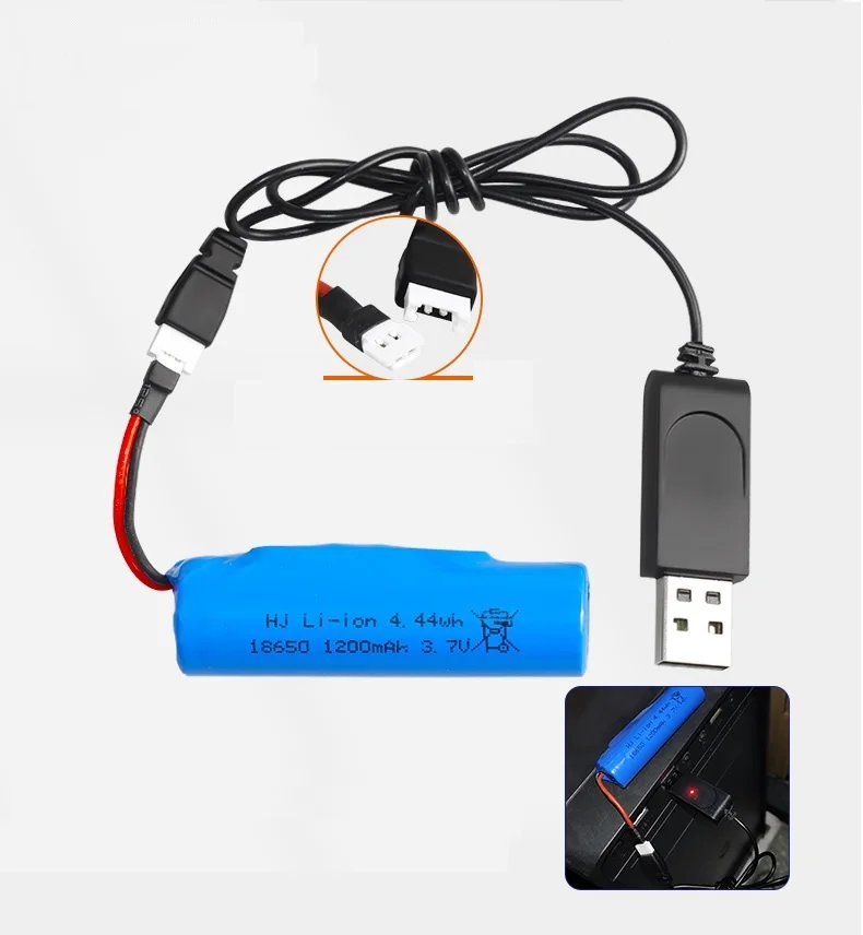 SM/JST/XH2.54 plug 3.7V 1200mAh 18650 Li-ion Battery/USB For R/C Stunt Dump Car/RC Twist- Desert Cars R/C Climbing cars RC boats