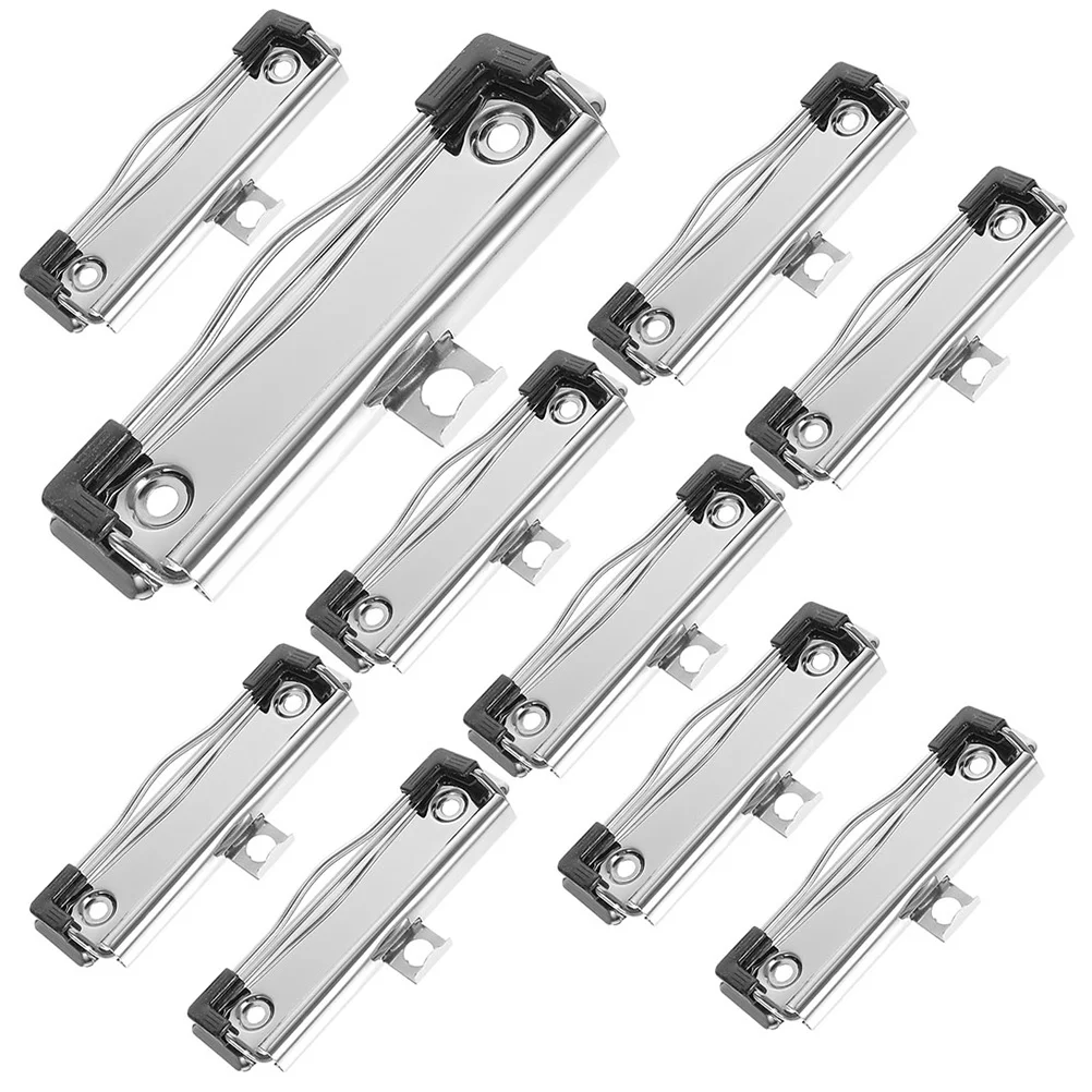 Soporte de Metal para placa de papelería, Clips de carpeta para enfermera, pinzas para portapapeles, suministros de oficina de alta resistencia, 10 piezas