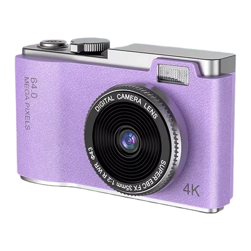 

Цифровая камера B24B, датчик CCD 4K, 8-кратный цифровой зум 180 ° Компактный дизайн с откидным экраном для студентов, селфи-фотографии, фиолетовый