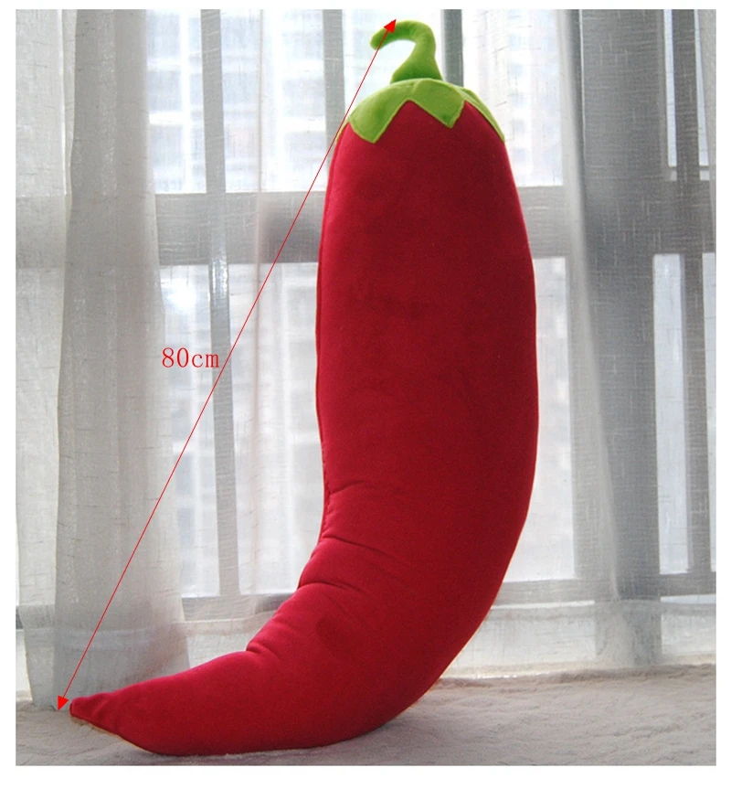 Big Vegetable Red Chili Plush Toy Soft Simulation Hot Pepper Doll Pillow Sofa  Girl Children Deco Gift 31inch 80cm