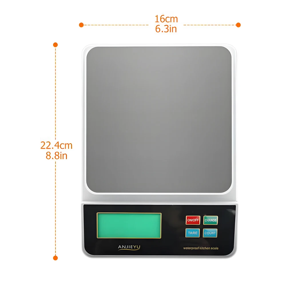 6kg/0.5g LCD Digital Scale Rechargeable Waterproof Electronic Kitchen Scale with Stainless Steel Tray for Cooking Baking Coffee