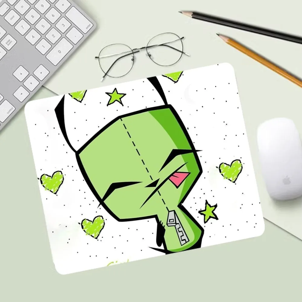 Invader Zim Mousepad lucu meja komputer alas meja bantalan Keyboard Laptop bantal antiselip Deskpad
