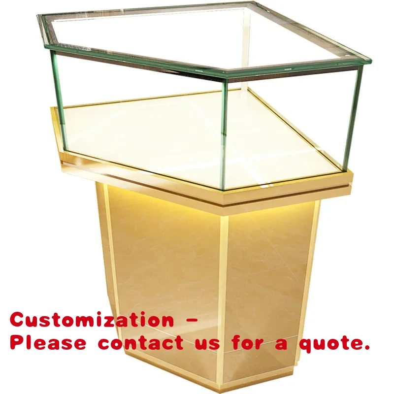 

Customize.New Design Professional Luxury Glass Jewelry Cabinet LED Spotlight Waterproof Durable Premium Modern Store Display Cus