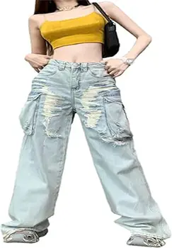 10 best sales Calça jeans com fivela falsa - №6