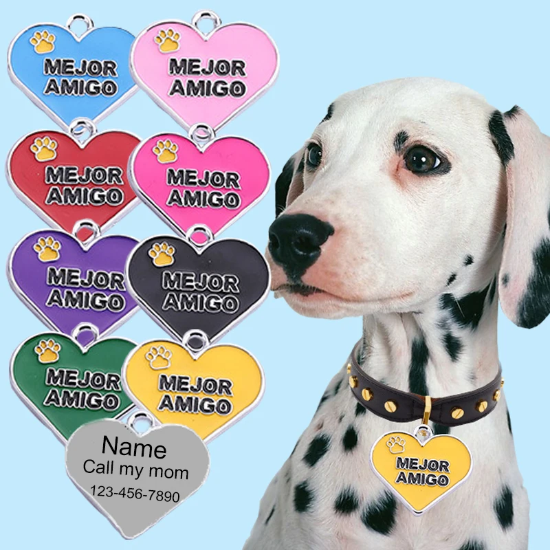 Exclusive Personalized Custom Love Pet Dog Tag ID Card Custom Nameplate Dog Collar Accessories Anti-lost Pet Supplies Wholesale