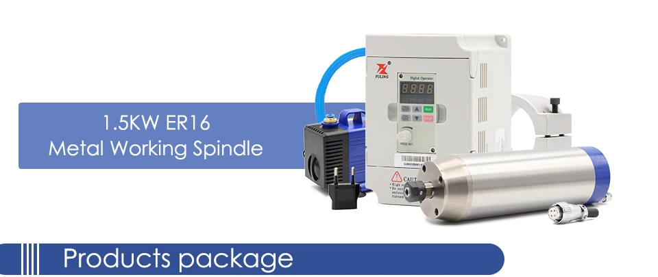 G-Penny 1,5 kW ER16 CNC-Spindelmotor, 80 mm, 110 V/220 V, Metallbearbeitungsspindel, VFD-Frequenzumrichter, Halterung, Wasserpumpe – Detail 2