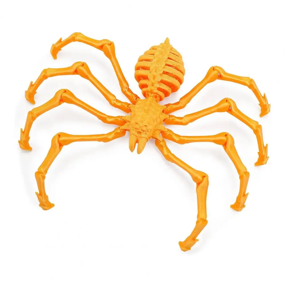 3d Printed Spider Toy Halloween Spooky Articulated Spider Figurine with Retractable Legs Movable Joints