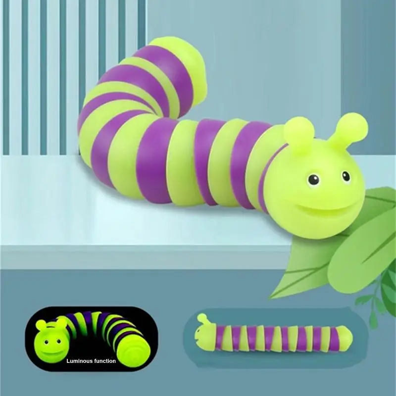 

Kids Caterpillar Toys Cartoon Caterpillar Relaxing Luminous Toys Kids Squeeze Toys Multifunctional Glow In The Dark Sensory Toys