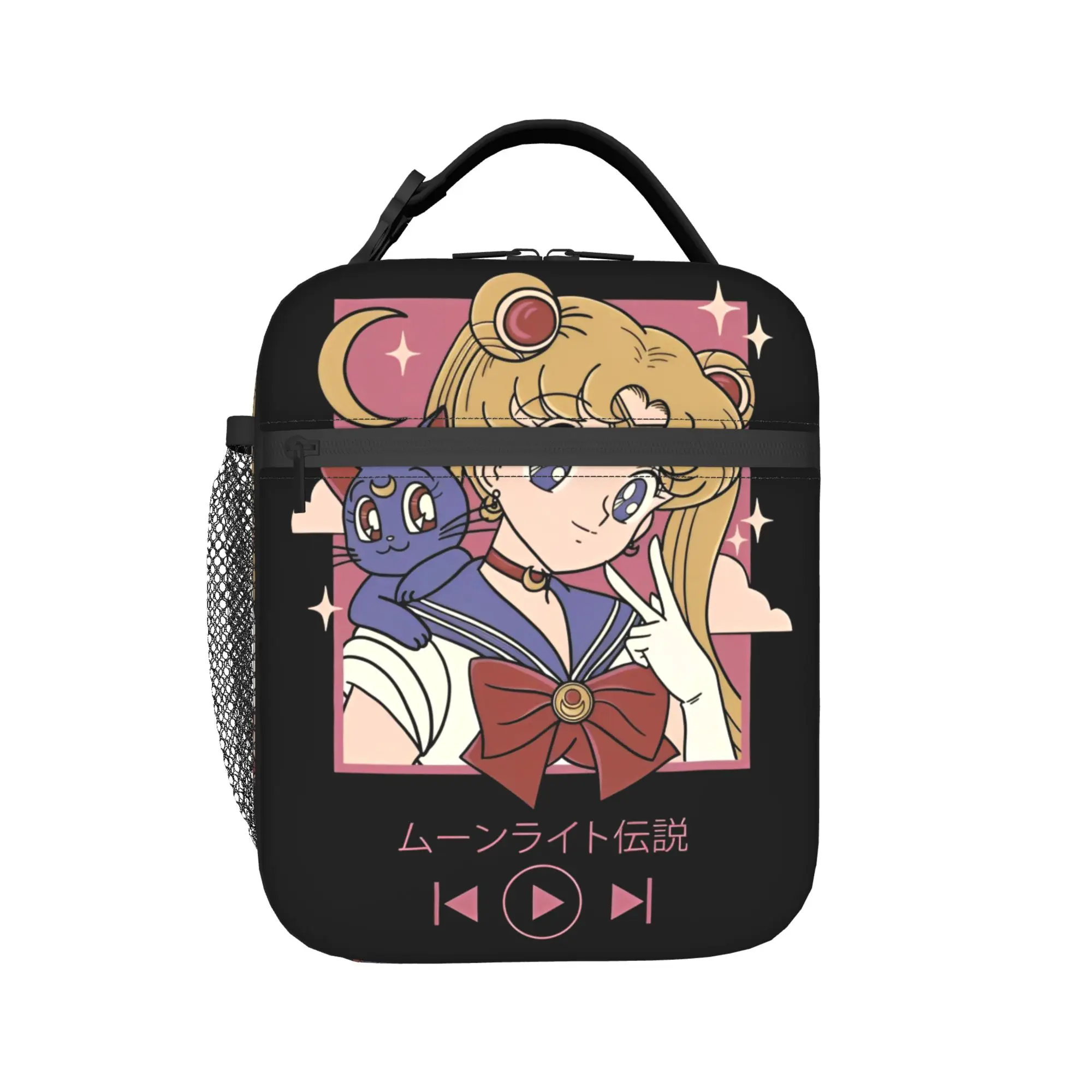 

Insulated Lunch Box Sailors Moons Luna girls anime Merch Food Box INS Trendy Cooler Thermal Bento Box For Picnic