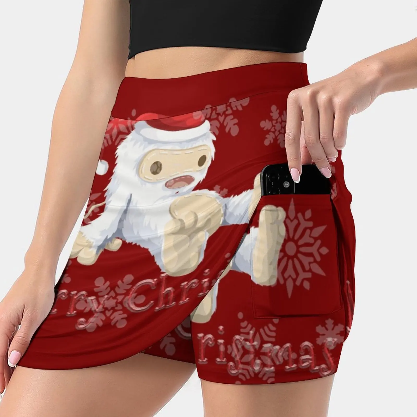 Merry Christmas Skirts Woman Fashion 2022 Pant Skirt Mini Skirts Office Short Skirt Merry Christmas Snow Monster Happy Fun Kids