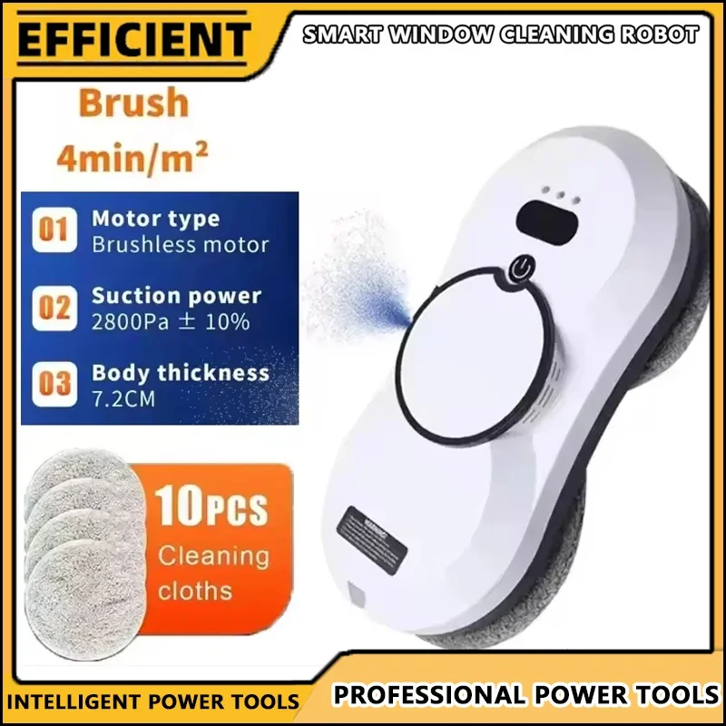 

Automatic Window Cleaning Robot Water Spraying Glass Cleaner with Anti-Fall Feature for Safe And Efficient Home Maintenance