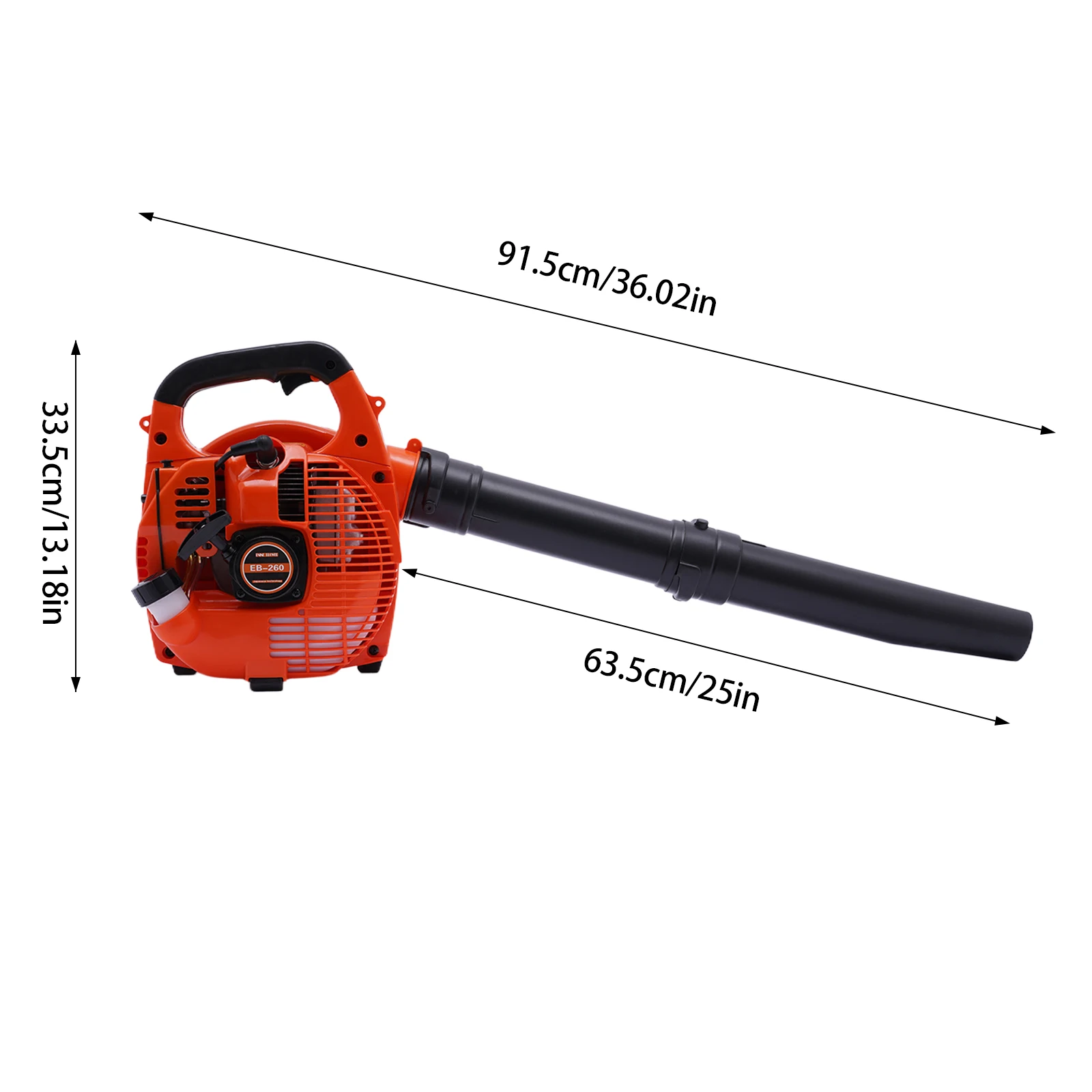 

25.4CC 2Stroke Gas Powered Leaf Blower Gasoline Commercial Handheld Grass Blower Handheld for Snow Blowing and Snow Removal