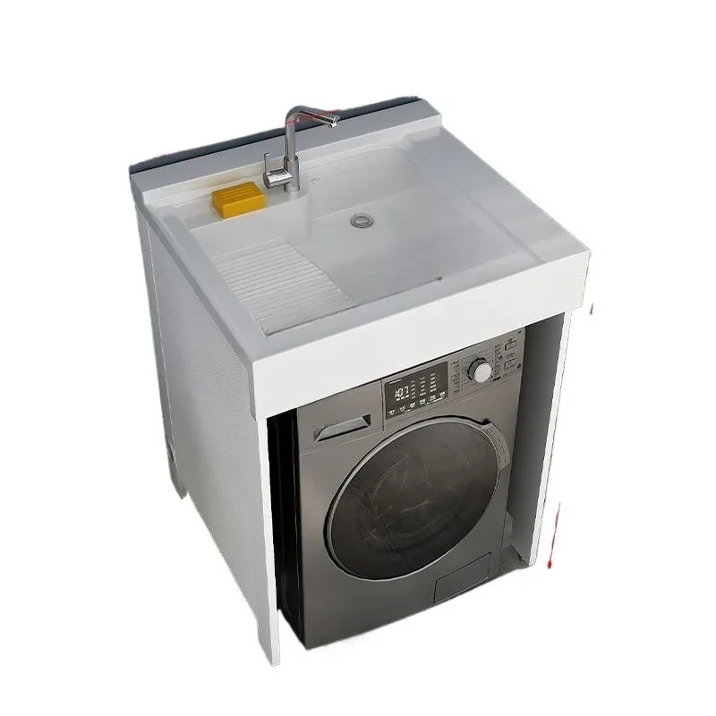

Integrated basin, no deformation and simple, overall modern significant other cabinet, space aluminum laundry cabinet