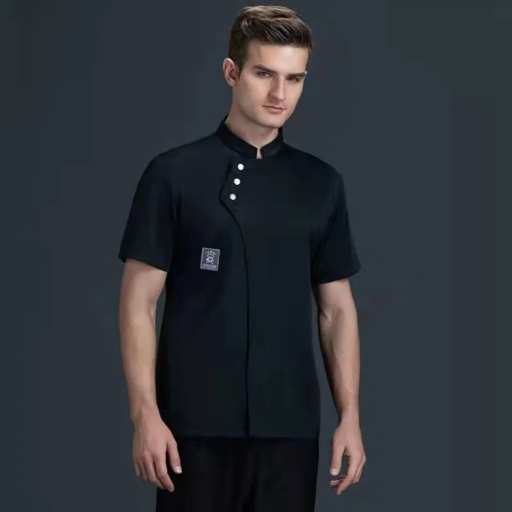 2025 Short-Sleeve Chef Uniforms for Men & Women - Hotel Restaurant Bakery Workwear with Breathable Design