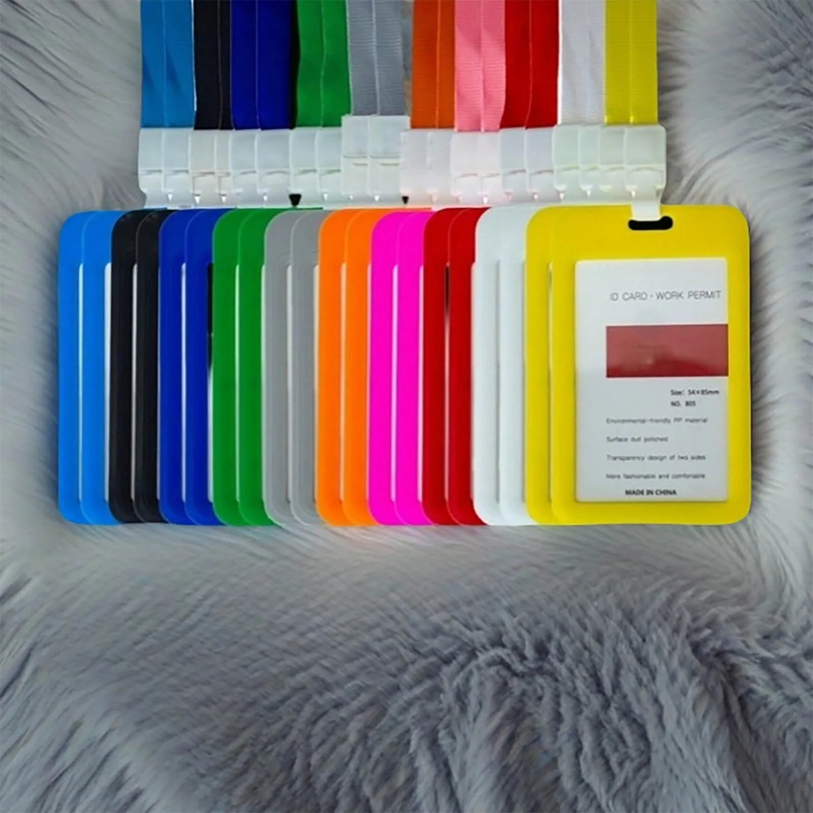 Lot Color ID Card Holder Lanyard Badge Holders Name Identification Sleeve Dual Clear Business Exhibit Office strap Neck Hang