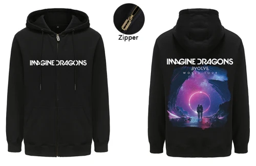 

Vintage Zipper Hoodies Imagine Rock Band Dragons Hoodie Sweatshirts Mens Outerwear Heavy Metal Coat Hooded Streetwear Hoody Tops