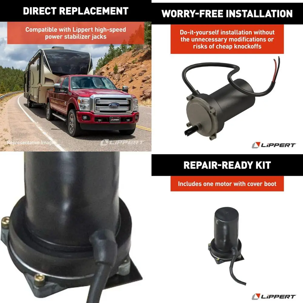 

Сменный двигатель Lippert для высокоскоростной электрической системы домкрата стабилизатора RV на 5-м колесах и прицепах для путешествий, в комплект крышки багажника