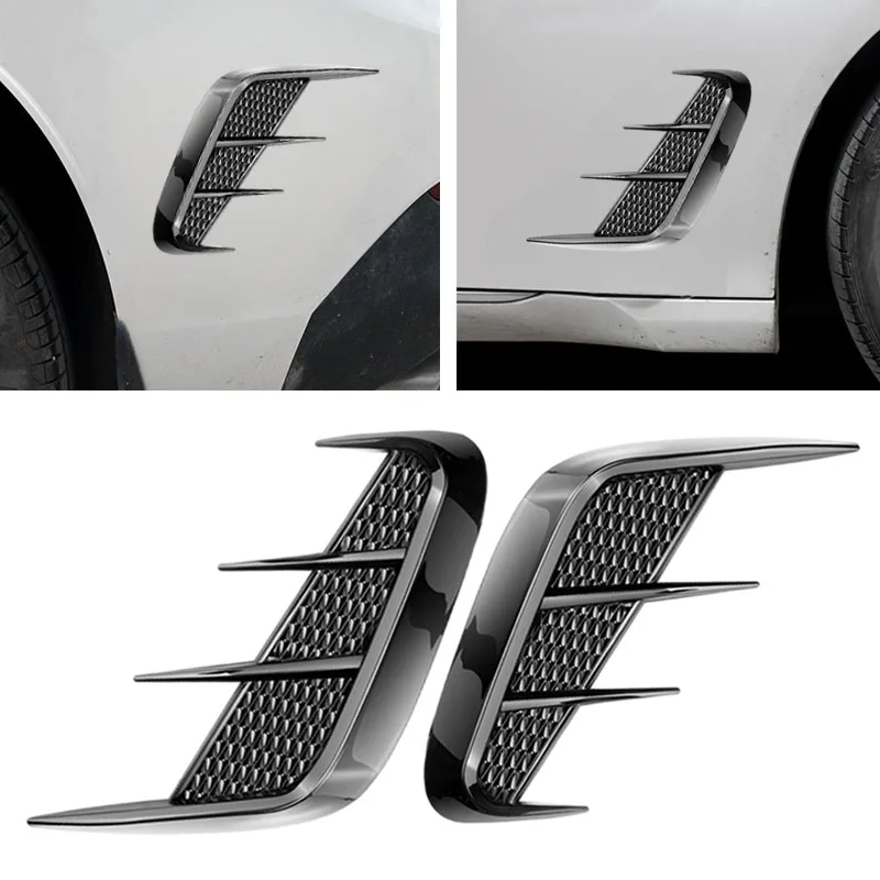 1 Pair Side Door Fender Vent Wing Cover Decorative Universal Car Bumper Air Flow Air Inlet Hood Sticker Trim Auto Exterior Parts