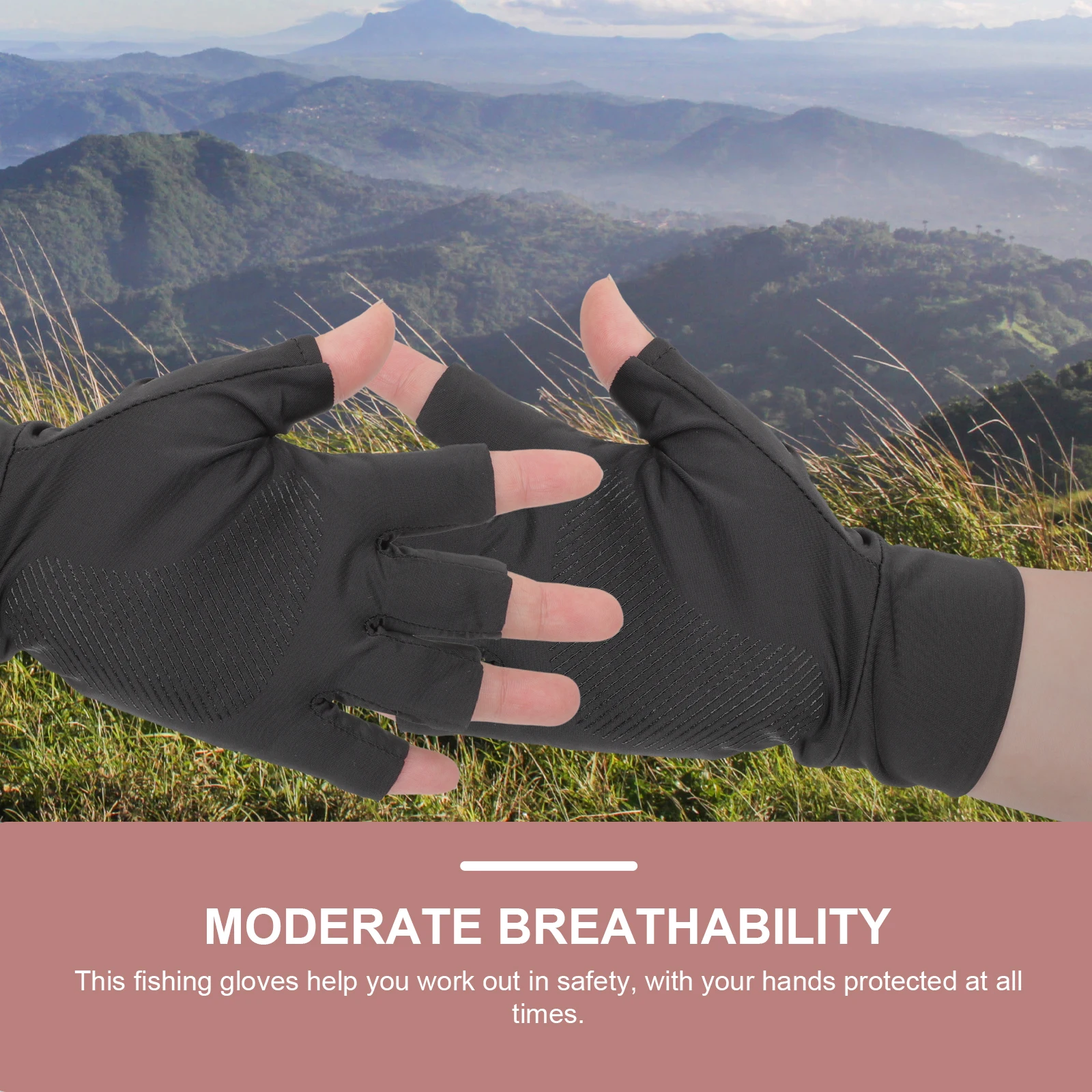 

Ice Silk Sunscreen Gloves Breathable Non Black Fishing Gloves for Women Outdoor Sports Anti Wear Palm Pad Cycling