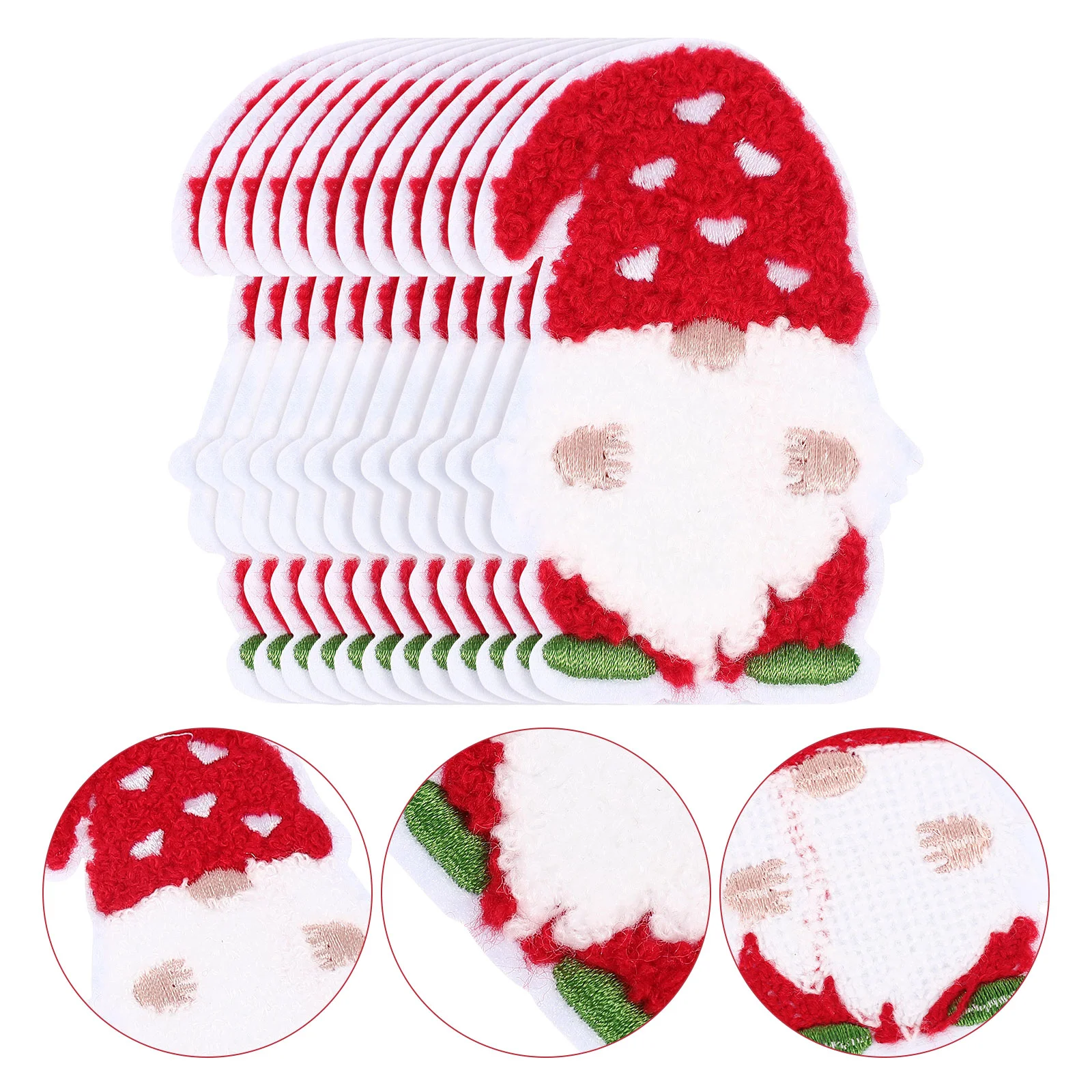 

12 Pcs Christmas Patch Embroidery Polyester Clothes Patches Decor Coat Adorable Hat Santa Claus Decoration Button Compact Craft