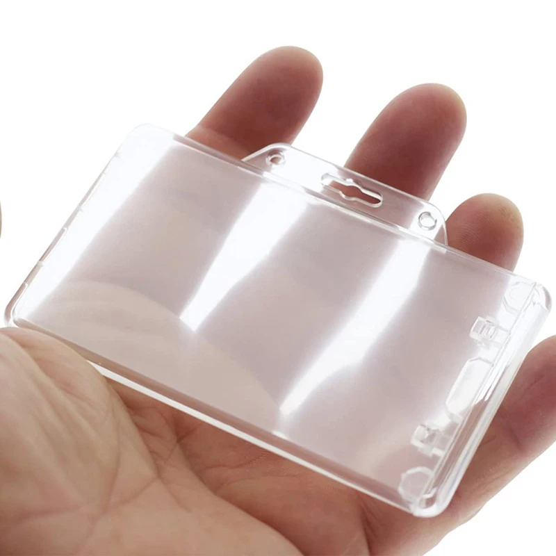 Transparent Durable Horizontal Plastic Card Holder Chest Plate Nurse Accessories Chest Badge Id Holders Card Protector Sleeve