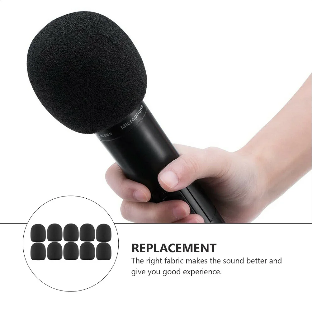 

10Pcs Microphone Cover Windshield Ktv Singing Accessory Durable High-Density Sponge Protection Microphone Protective Cover