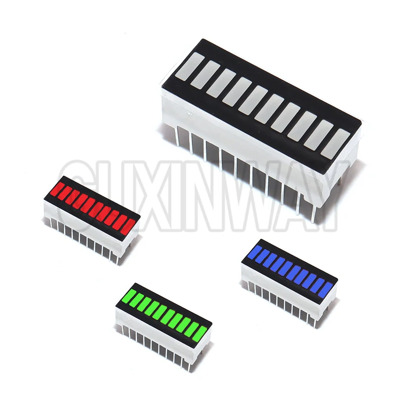 5/10 pces display led bargraph luz 10 segmentos vermelho azul amarelo verde única cor bateria nível barra gráfico para arduino, diy
