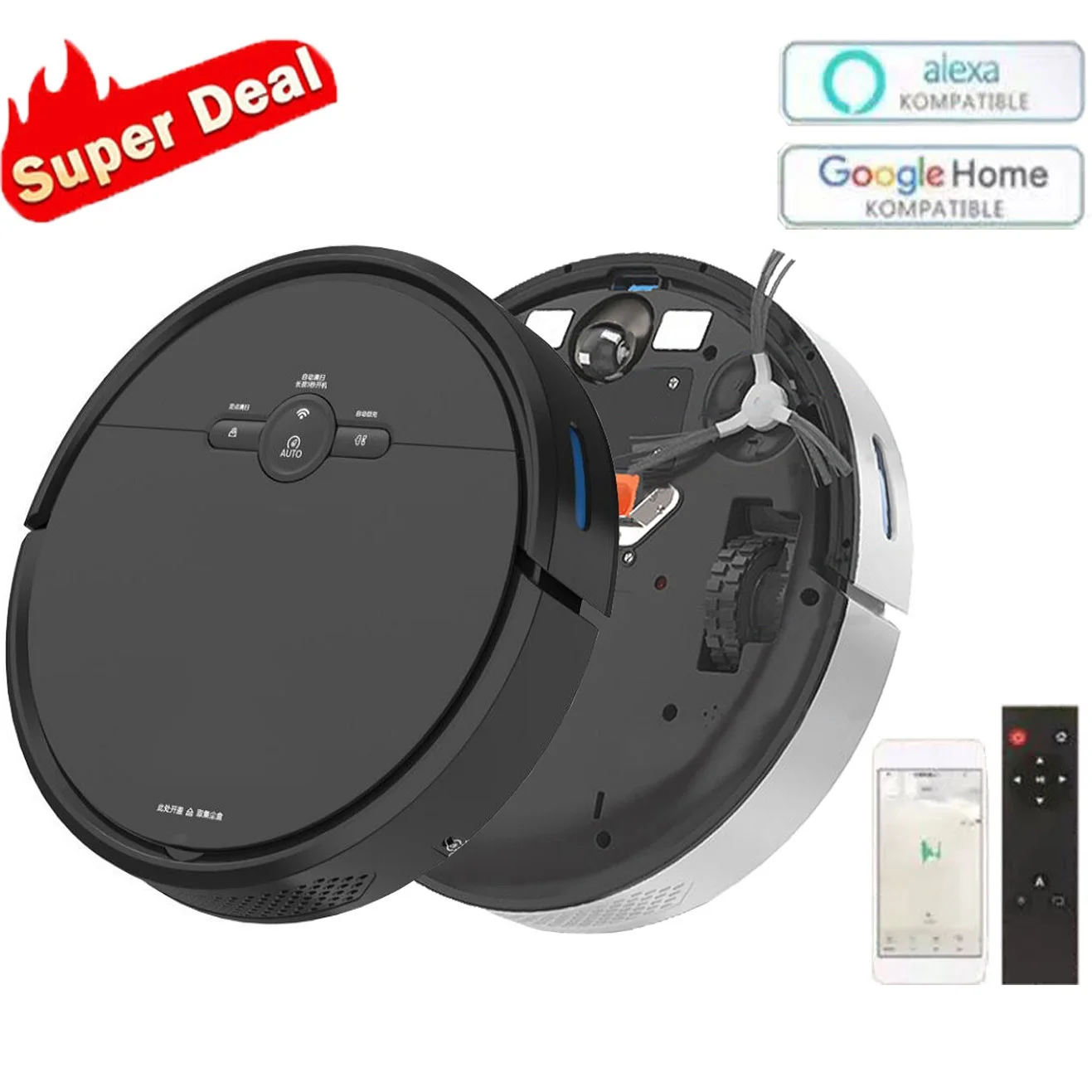 Robot Vacuum Cleaner 3600PA Smart APP Remote Control Cleaning Wireless Navigation Area On Map Floor Sweeping Machine Robot