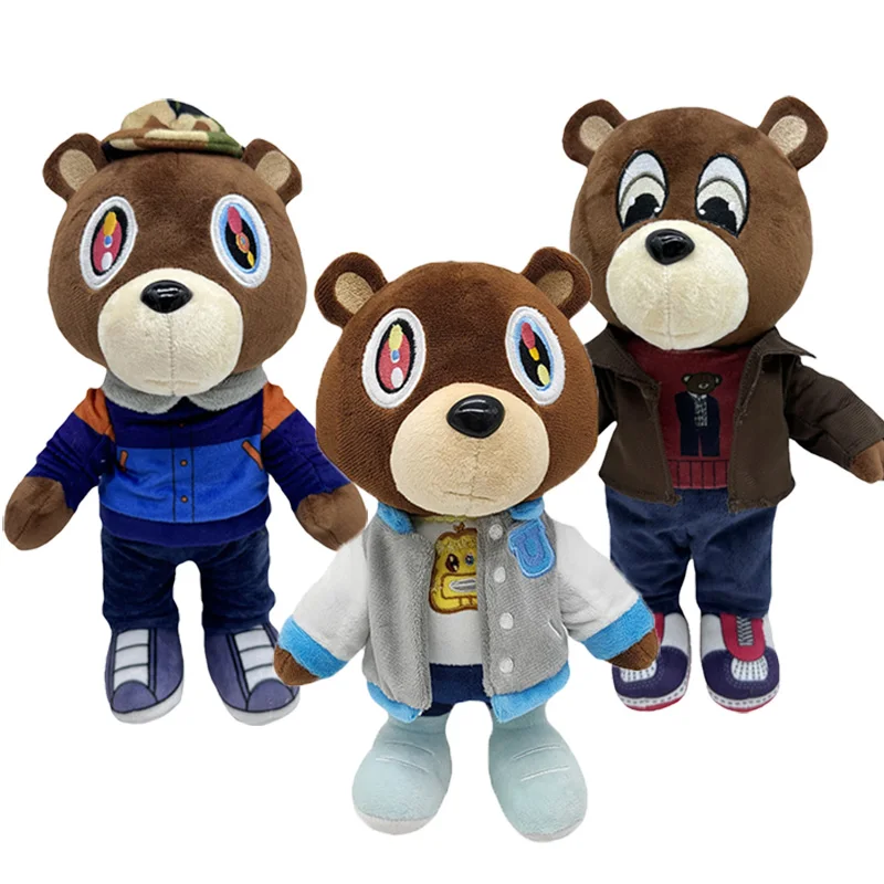 Oso de peluche Kanye de 26CM, muñecos de peluche de oso de animales de dibujos animados, juguete de peluche suave, regalos de Navidad y cumpleaños para niños