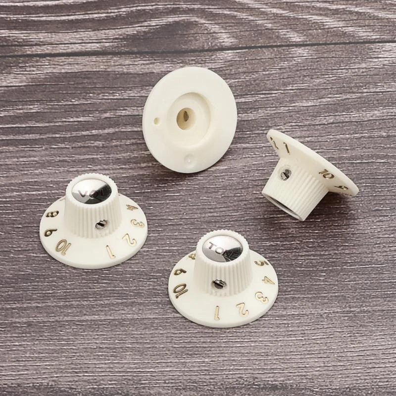 4Pcs Plastic Speed Volumes Tone Control Knob Electric Guitar Volumes Tone Knob Potentiometer Caps Guitar Accessories