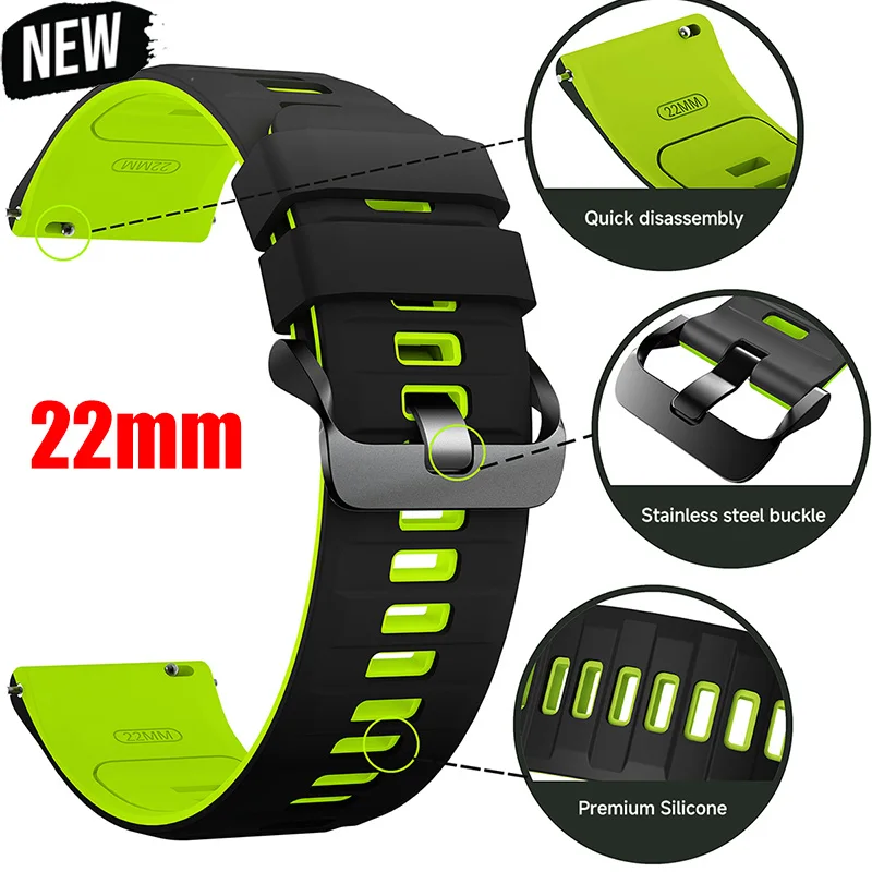 22Mm Silicone Strap…