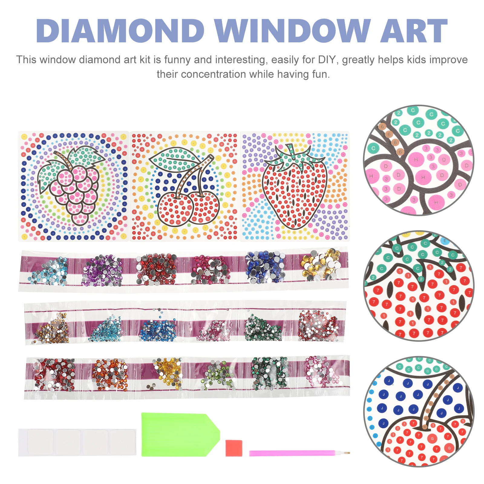 

1 Set Kids Window Decor Sticker Craft Supplies Creative Sparkly Rainbow Puzzle Gift For Children Girls