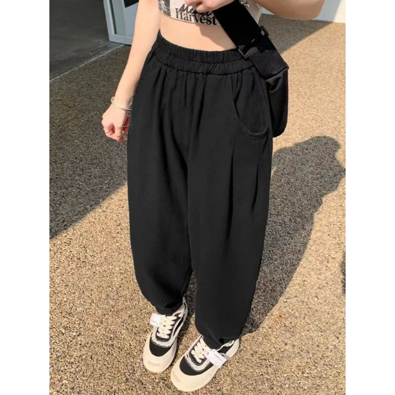 Petit pantalon de travail pour femme, bouffant ample, décontracté, neuf points