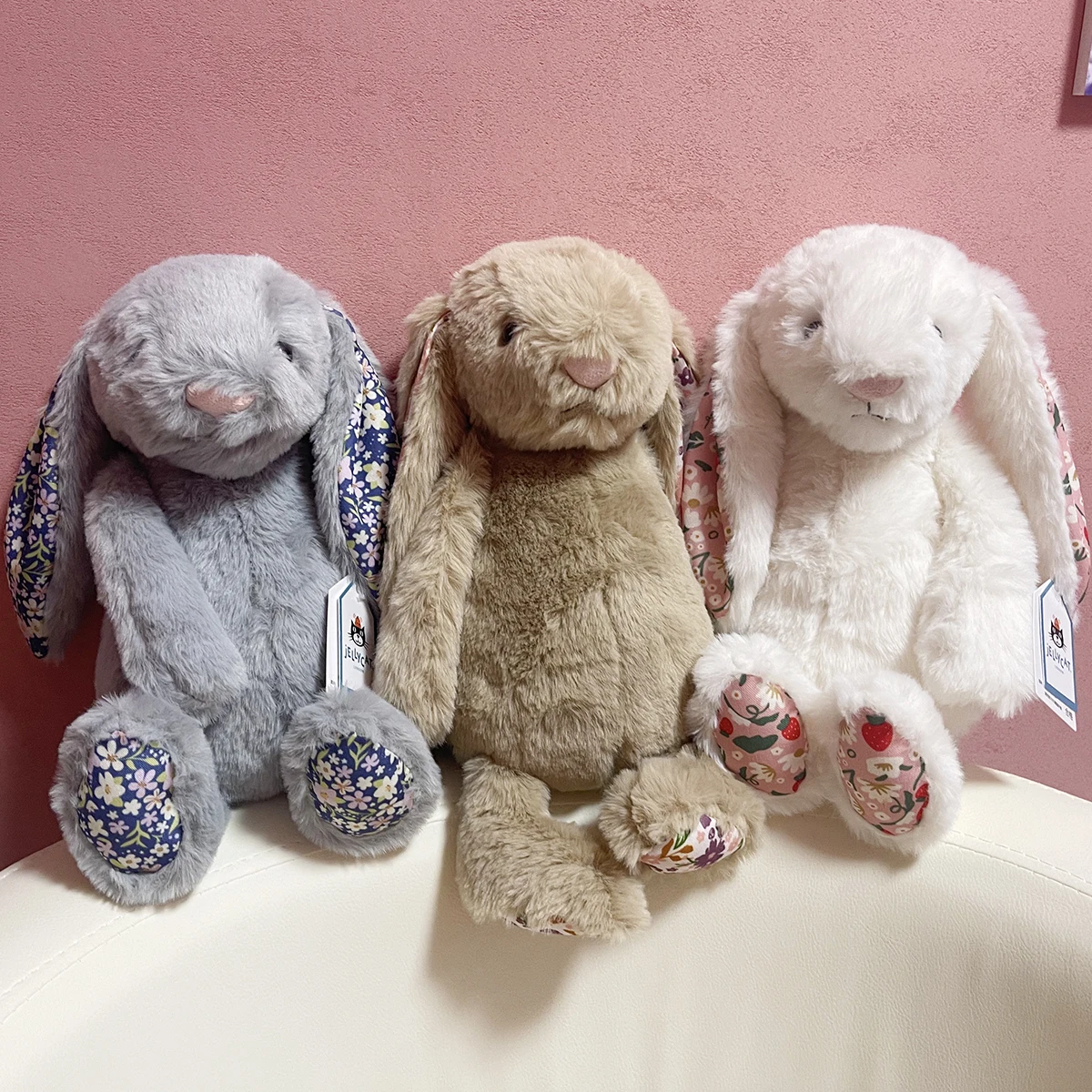 

Adorable Jellycat Bonnie Rabbit Floral Ears Plush ToysRabbit Stuffed Dolls Kawaii Room Decor Toy Soft Sofa Cushion Kid Xmas Gift
