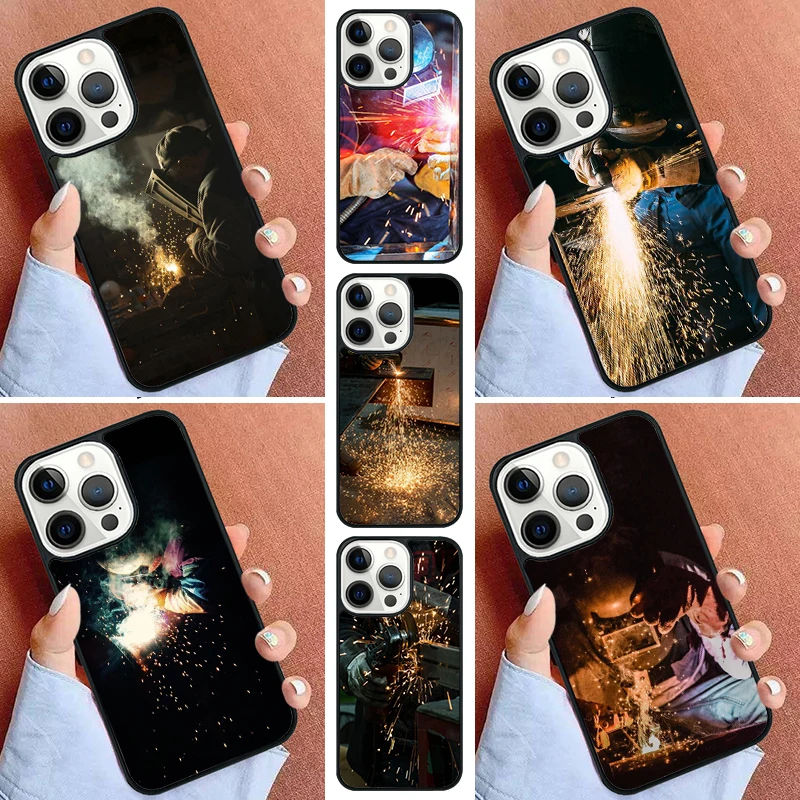 لحام لحام الساخن المعادن عامل جراب هاتف آيفون 17 الهواء 16 15 16e 14 برو 11 13 12 ماكس زائد غطاء كابا