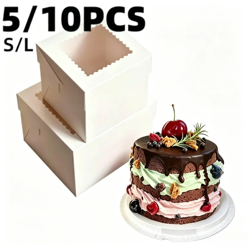 Event Party Box - 5/10 szt. Białe kwadratowe pudełka na