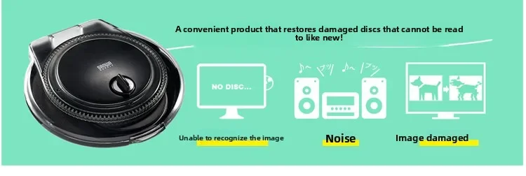 CD DVD Disc Repair Machine, Scratch Removal Polisher for Scratched Discs, Optical Disc Data Recovery Tool for CD DVD