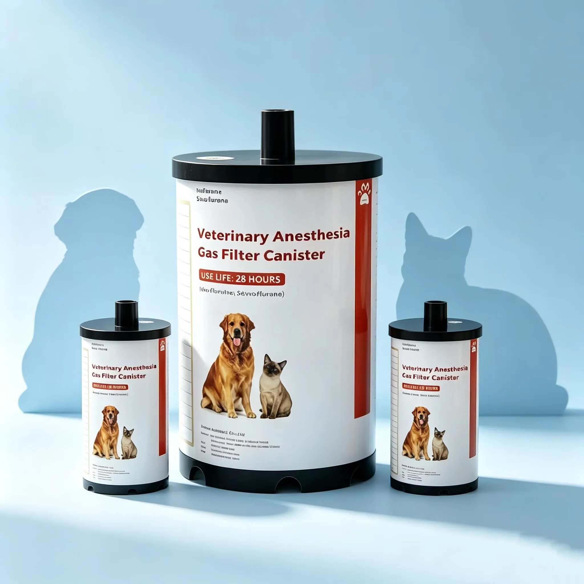 Pet anesthesia machine exhaust gas filtration absorption tank, veterinary anesthesia exhaust gas recovery tank, clinic consumabl