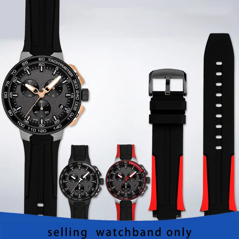 

Convex Silicone watchband for Tissot Racing Series Bicycle Race Special Edition T111.417A Series Silicone Rubber watch Strap