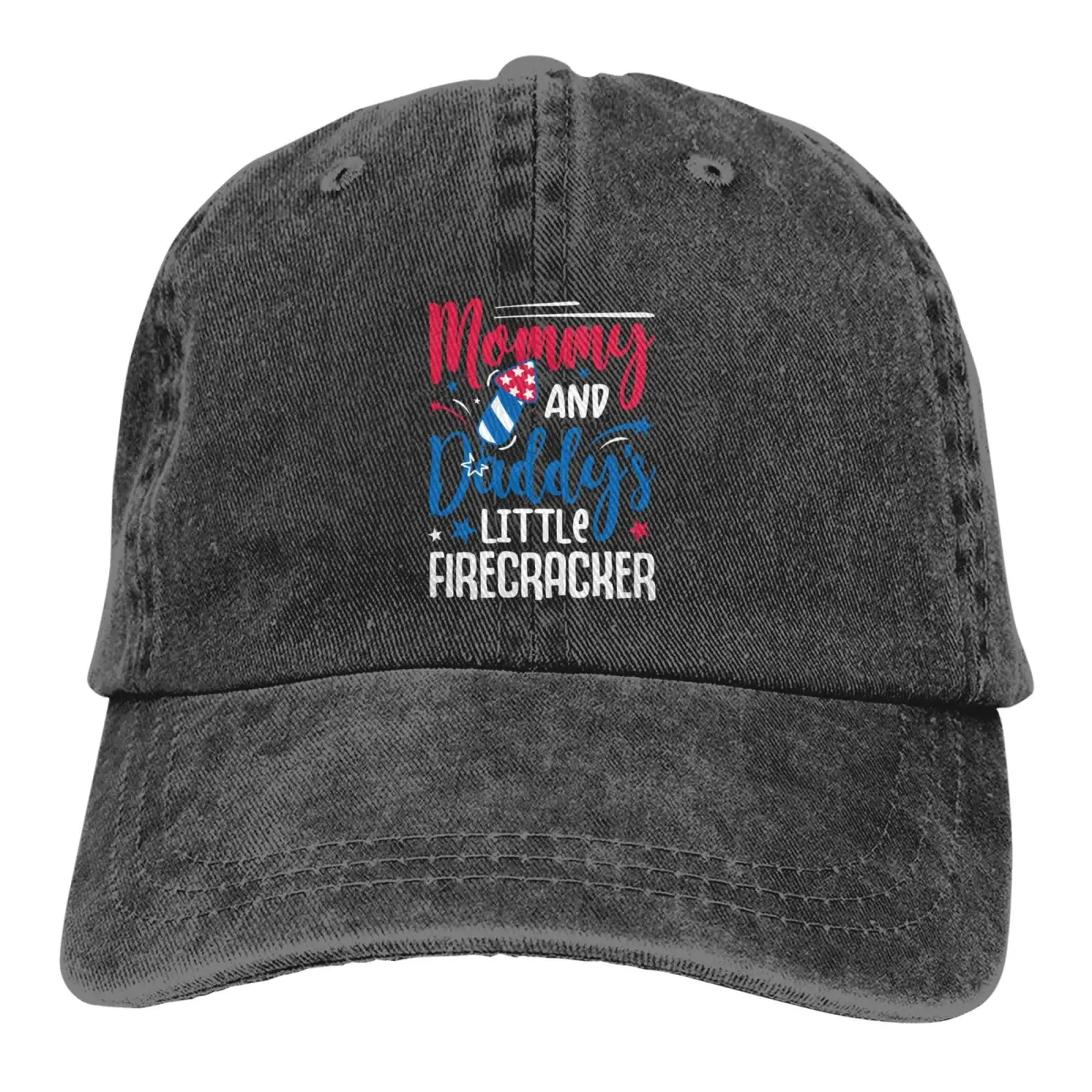 Happy 4th of July Mommy Daddy Little Firecracker Baseball Cap Golf Dad Hat Adjustable Low Profile Cotton Hat Men Women