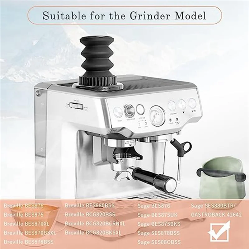 مناسبة لـ Breville Blowing Powder Bin Coffee Grinder Air Blowing Bean Bin Dosage Hopper مع منفاخ (غطاء أسود) # ABGP