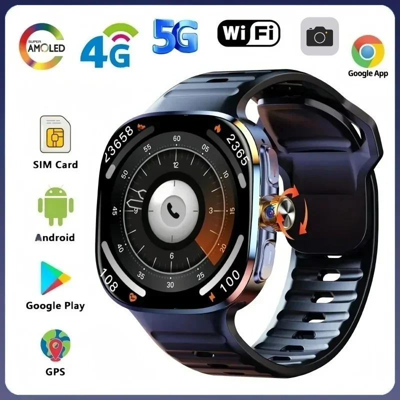 New M99 5G Cellular Version Smartwatch 2.4inch Amoled Larger Screen Android Smart Watch With Rotary Camera Sim Card Slot WIFI