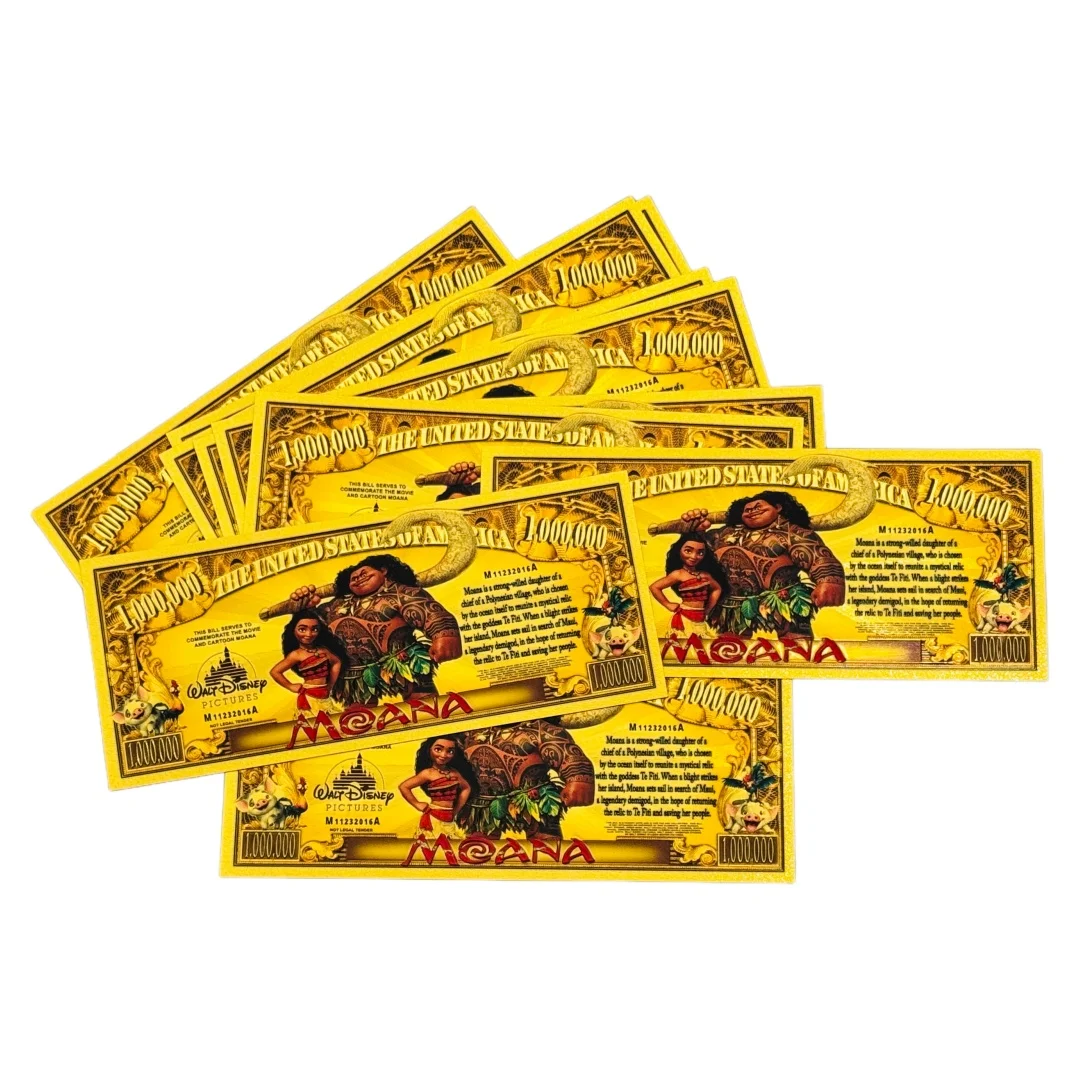 

MINISO 1-10 шт. стили Disney MOANA Золотая банкнота аниме-карта для подарка на день рождения