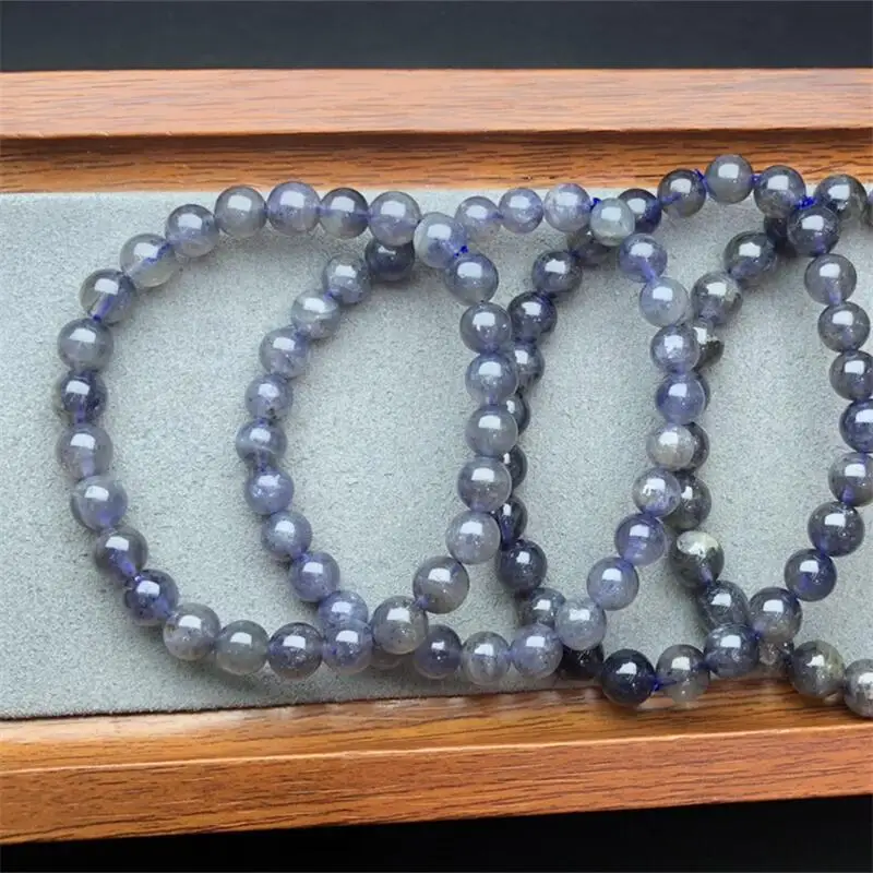 6-8 مللي متر سوار كوارتز ايوليت طبيعي جميل ملون كريستال الطاقة شفاء موضة الأحجار الكريمة والمجوهرات 1 قطعة