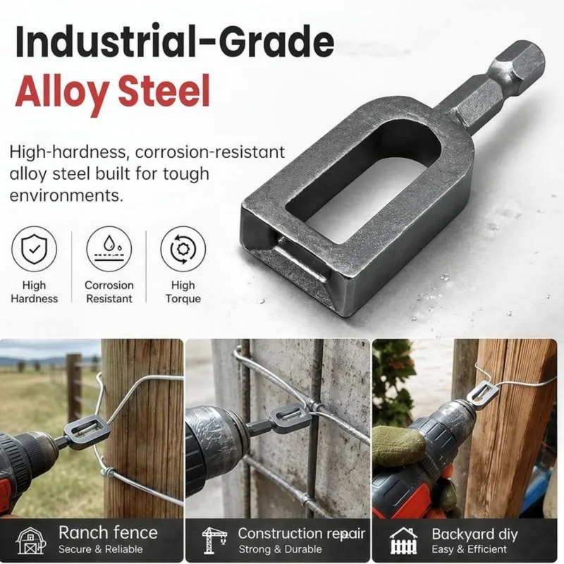 Y50A Electric Drill Wire Twisting Tool, Professional Heavy Duty Wire Twister for Fencing Rebar, High-Hardness Steel Construction