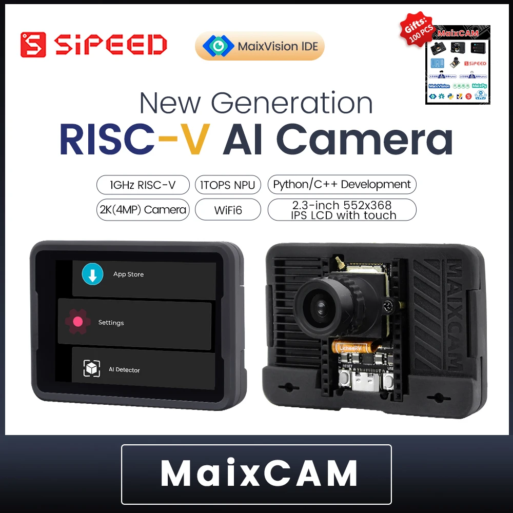 

Макетная плата Sipeed MaixCAM NPU RISCV AI визуальный аудио последовательный порт WIFI6