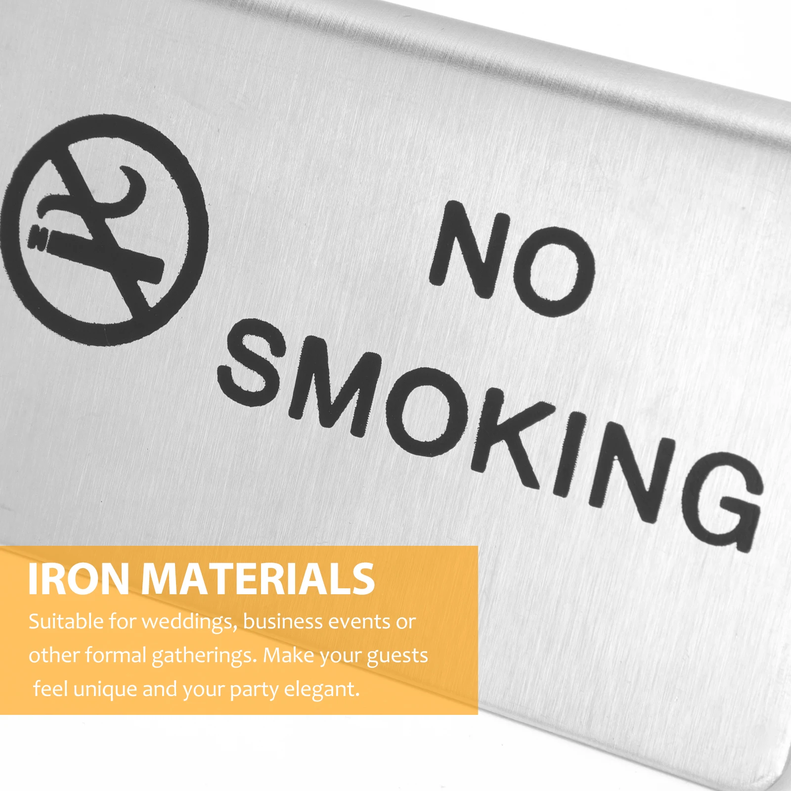 

No Smoking Desk Signs Stainless Steel Double Side Table Tent for Home Office Restaurant Easy Clean Practical Storage