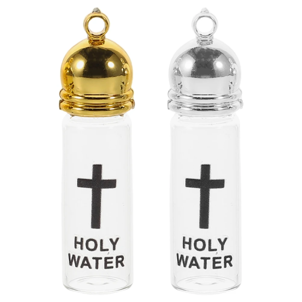 2 قطعة زجاجات المياه المقدسة الكاثوليكية المسيحية الزجاج مجموعة قوارير نعمة فارغة للمعمودية بالتواصل حفلة تفضل الكنيسة المنزلية #2
